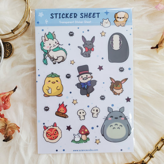 Kawaii Monsters and Ghosts Sticker Sheet