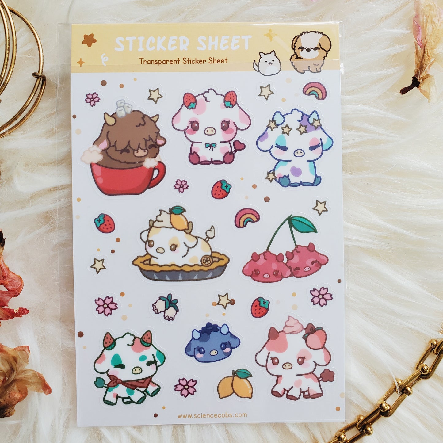 Cute Cows Sticker Sheet