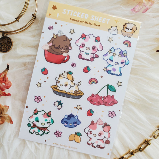 Cute Cows Sticker Sheet