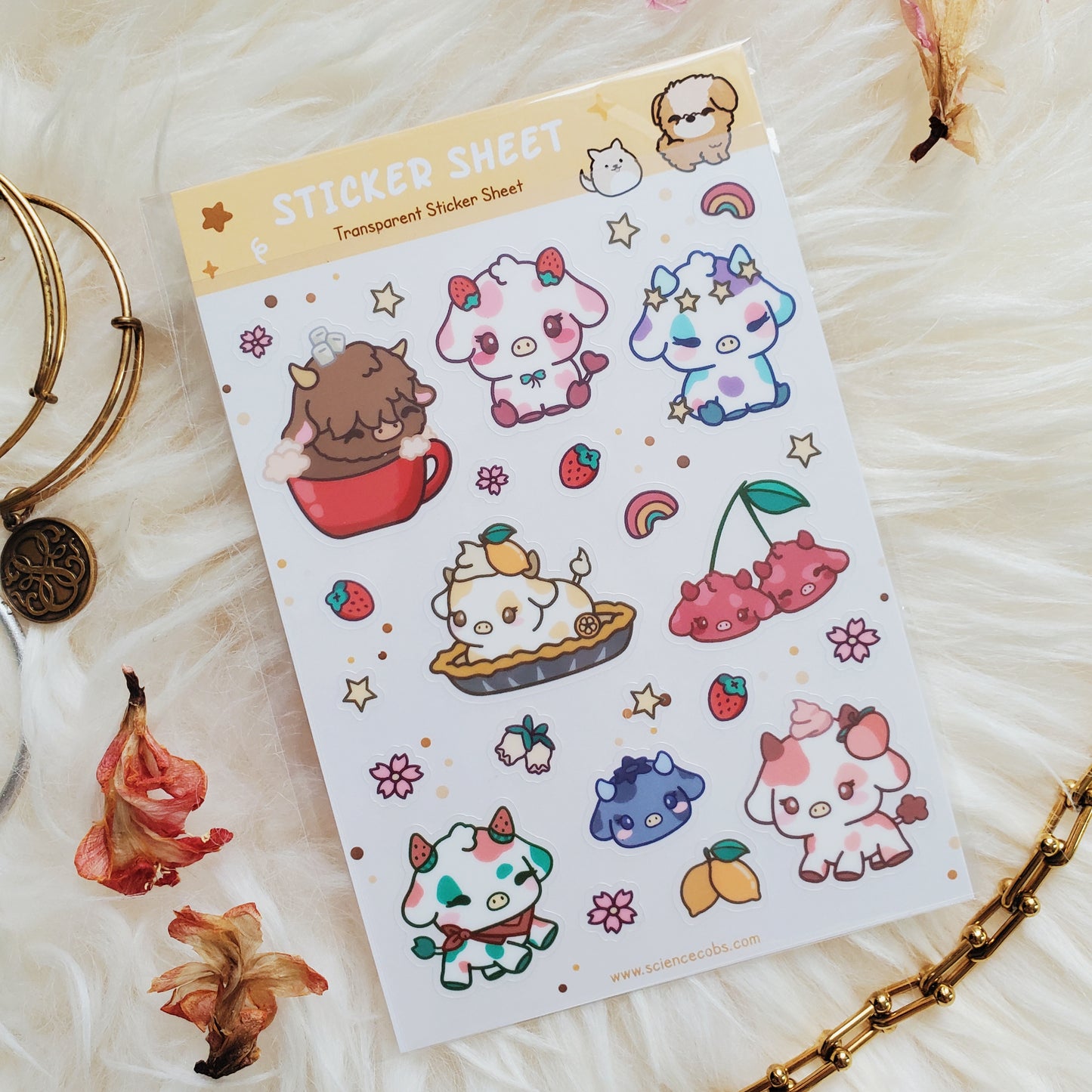 Cute Cows Sticker Sheet