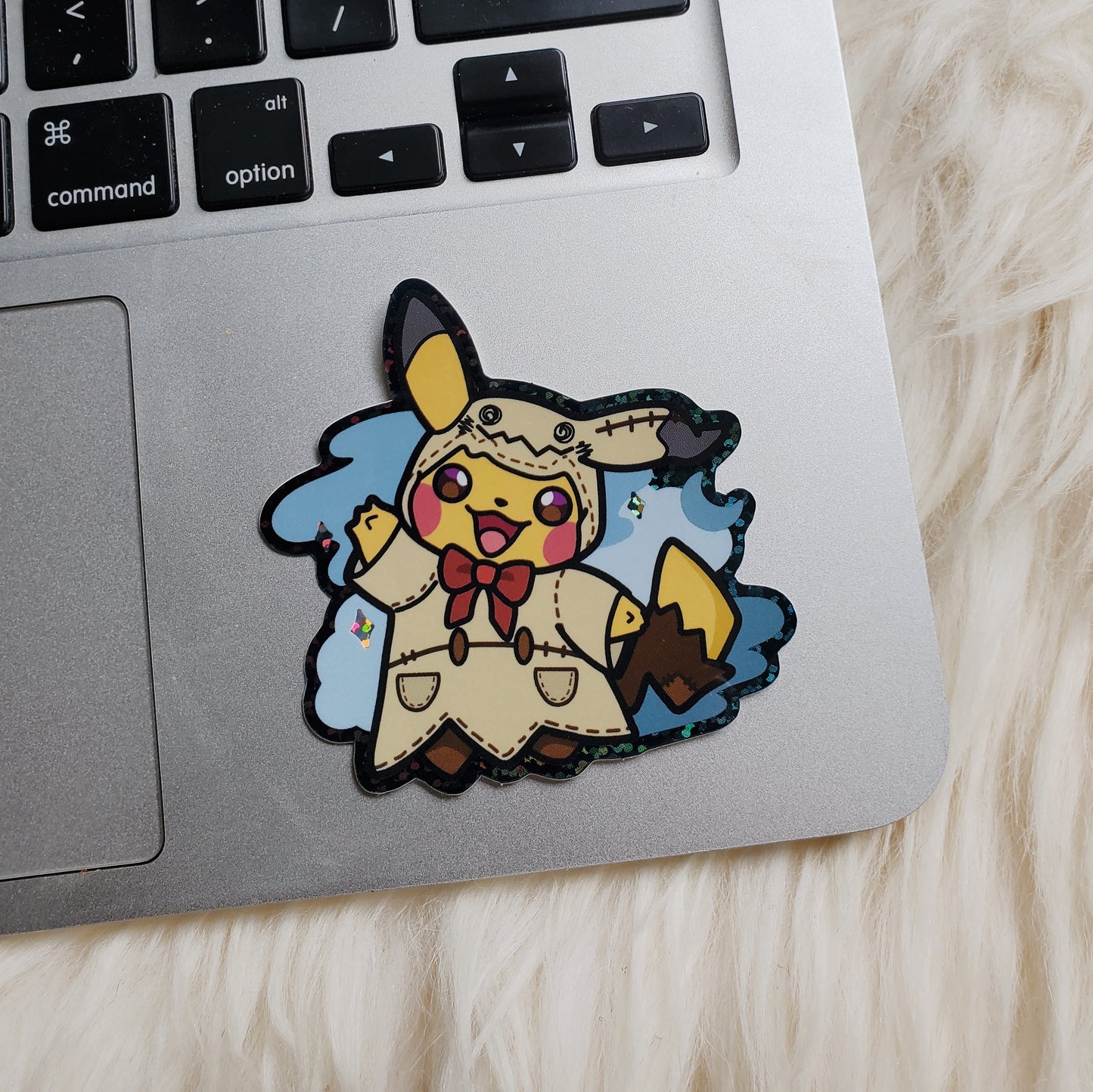 Pika in Mimikyu Halloween Outfit Sticker | Ghost Sticker