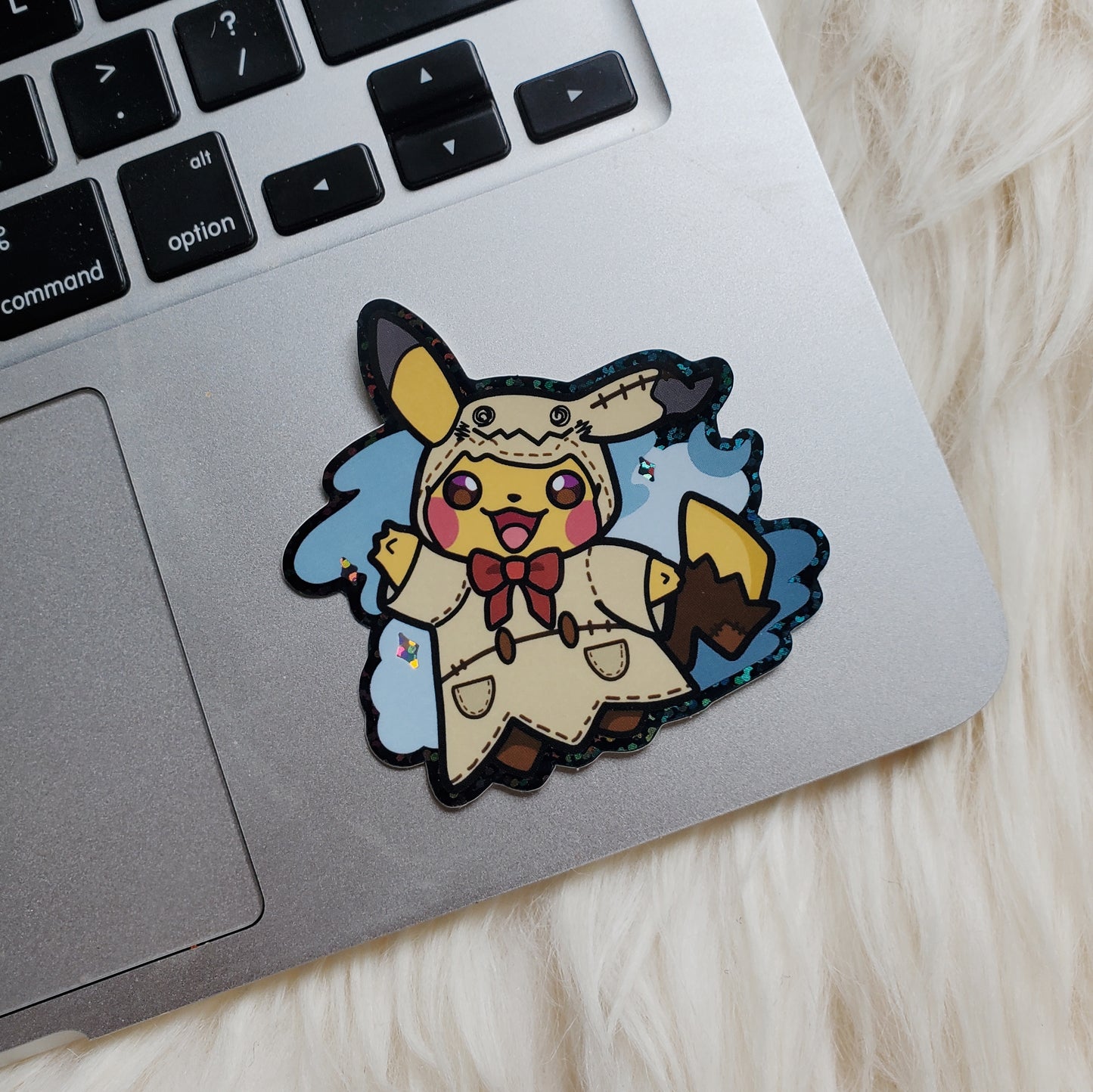 Pika in Mimikyu Halloween Outfit Sticker | Ghost Sticker