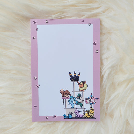 Cute Eeveelution Note Pad | Cute Eevee NotePad | Kawaii Cats NotePad