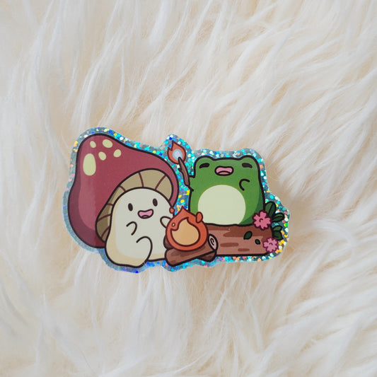 Cute Mushroom and Frog Sticker