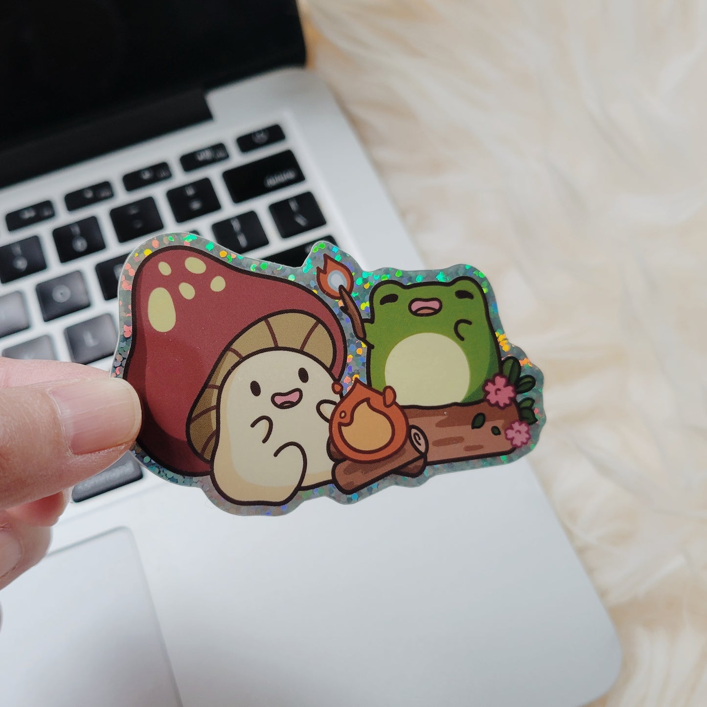 Cute Mushroom and Frog Sticker