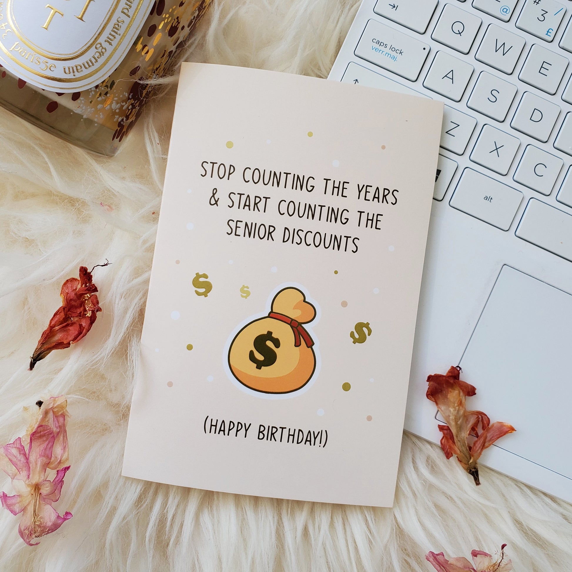 Senior Birthday Card | Granparents Birthday | Grandma birthday Card | You're Old Birthday Greeting | Birthday Joke Card For Older Wife Older Husband | Senior Discounts