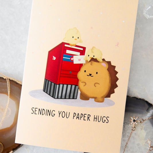 Thinking of You "Sending You Paper Hugs" Friends Greeting Card