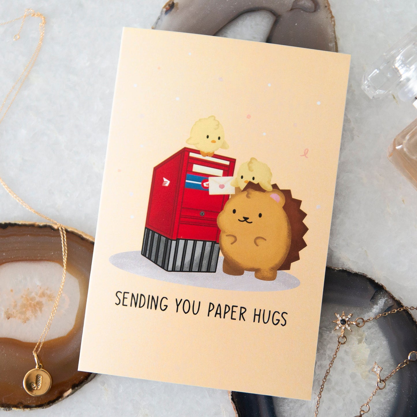 Thinking of You "Sending You Paper Hugs" Friends Greeting Card