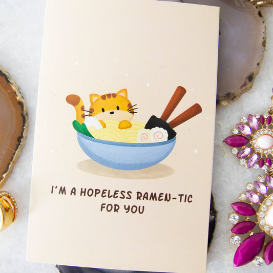 happy anniversary card | romantic card | cute couple card | ramen noodle card