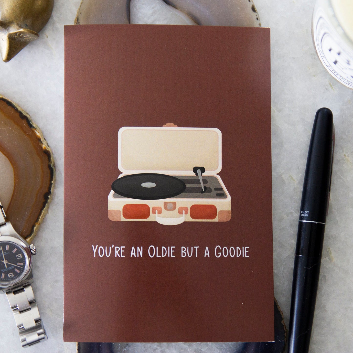 Old Person Birthday Card | Record Player Card | Science Cobs