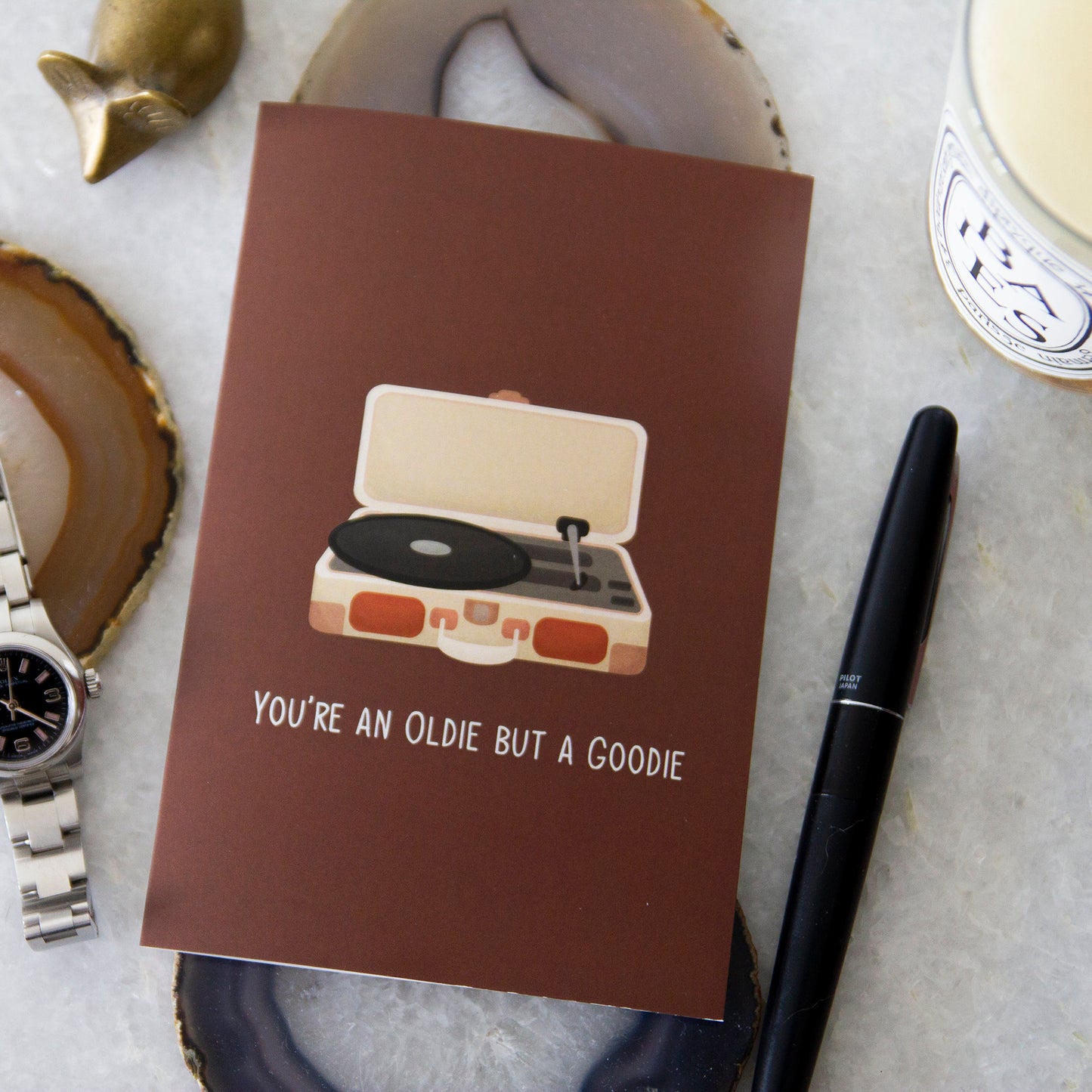 Old Person Birthday Card | Record Player Card | Science Cobs