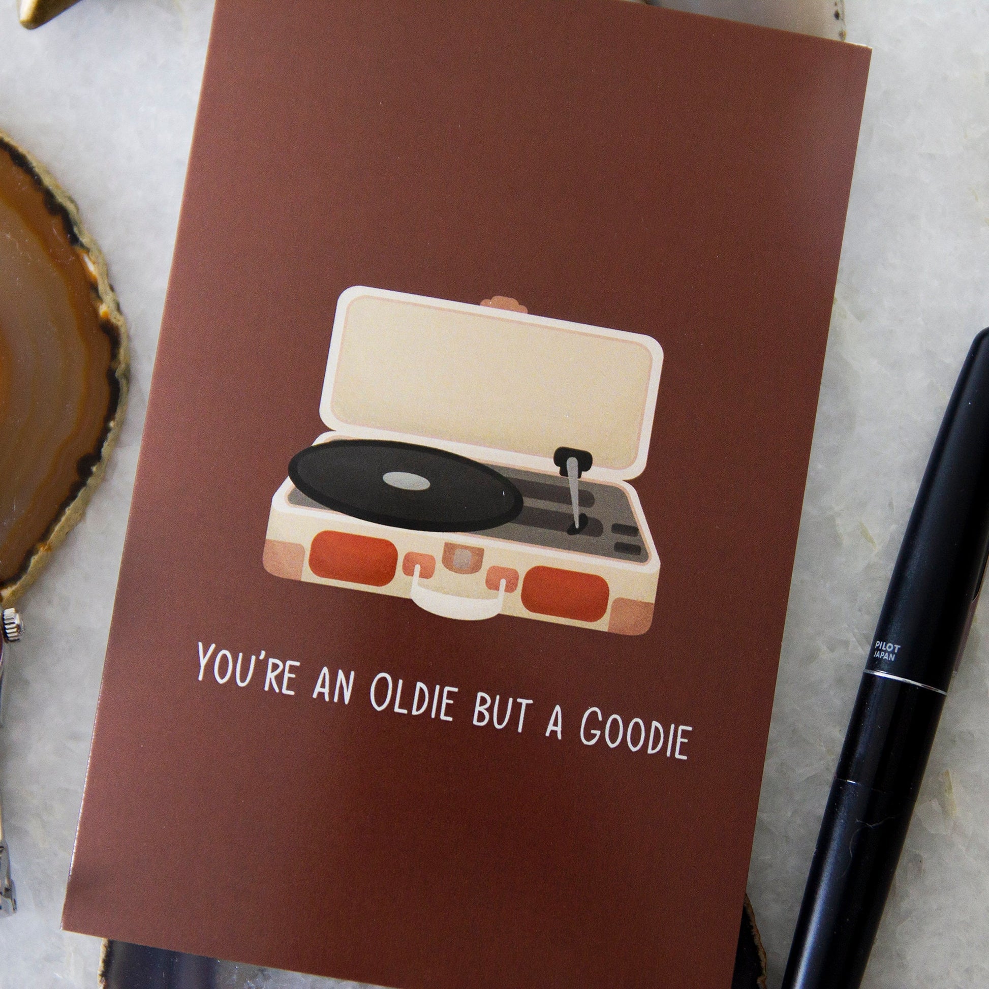 Old Person Birthday Card | Record Player Card | Science Cobs