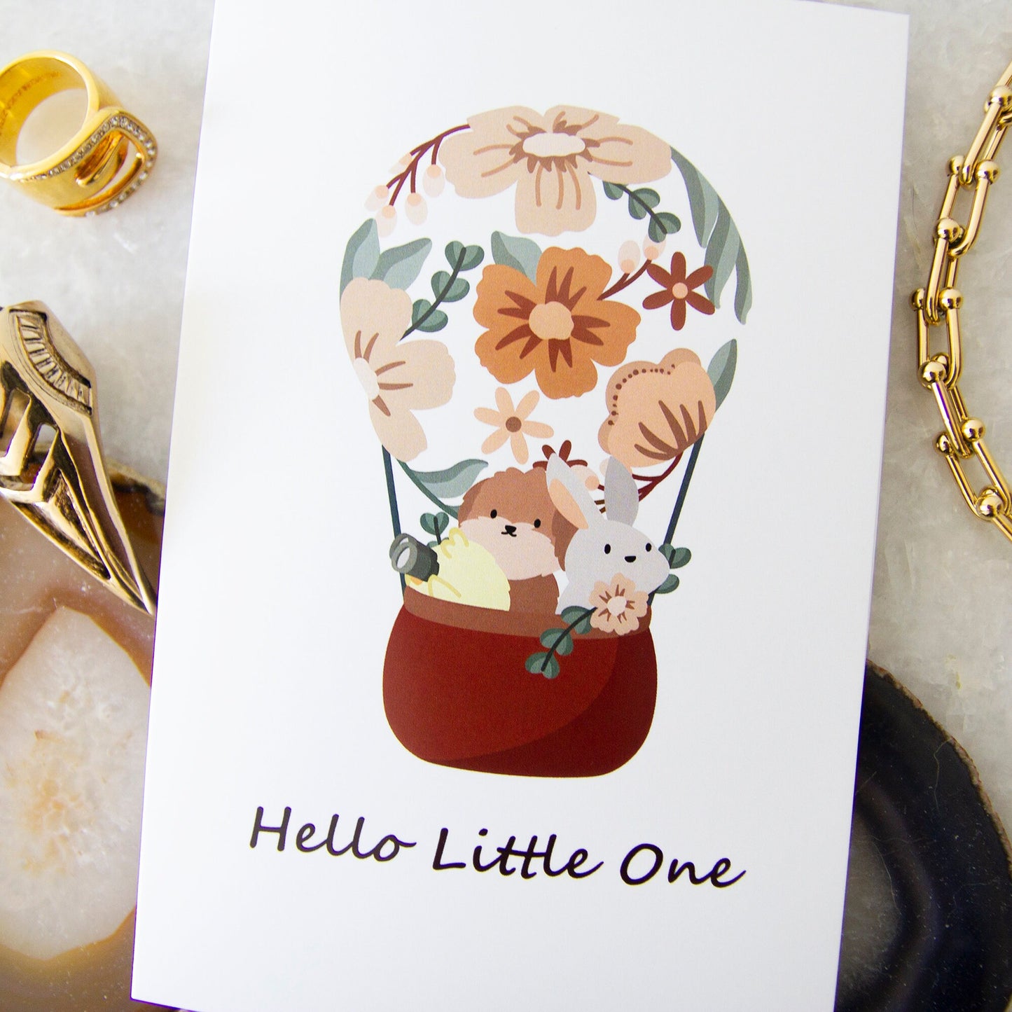 new baby card | baby animals card | hello little one