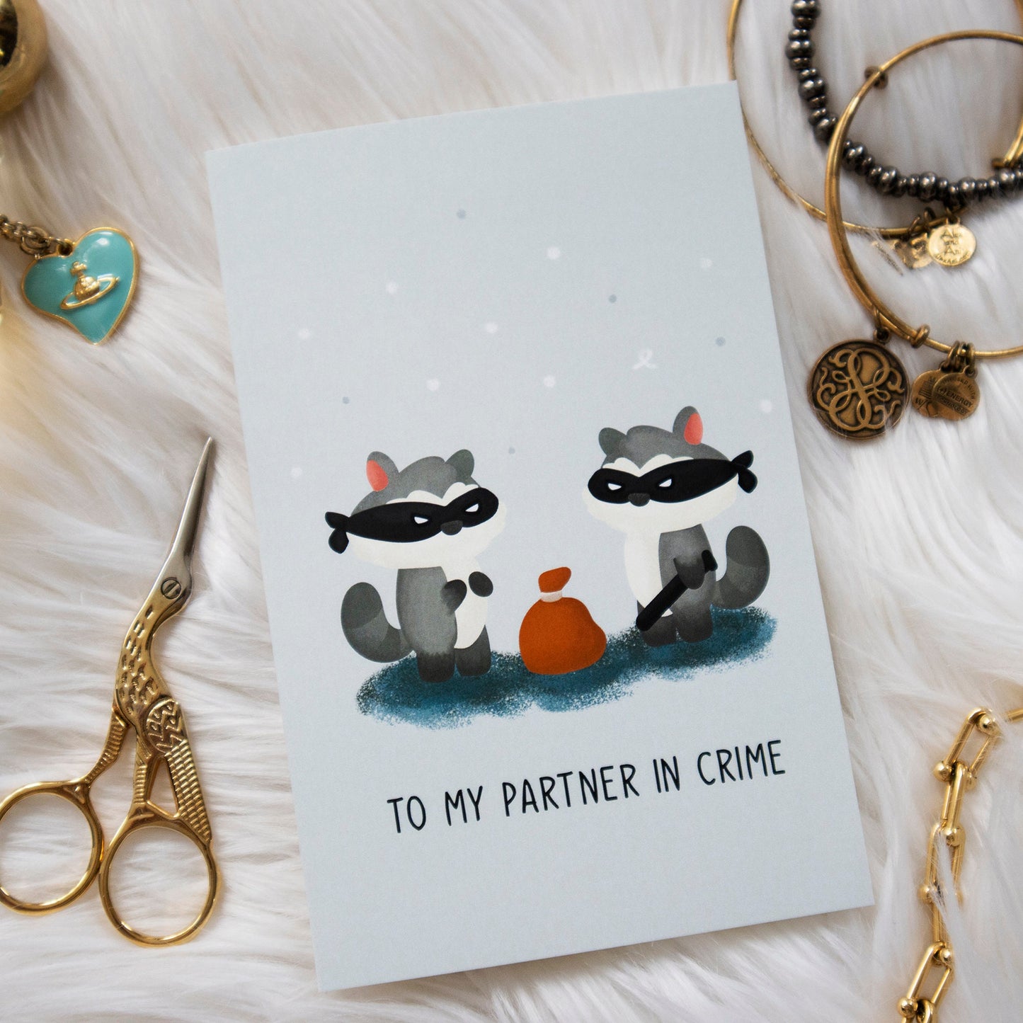 To My Partner Raccoon Couple Card