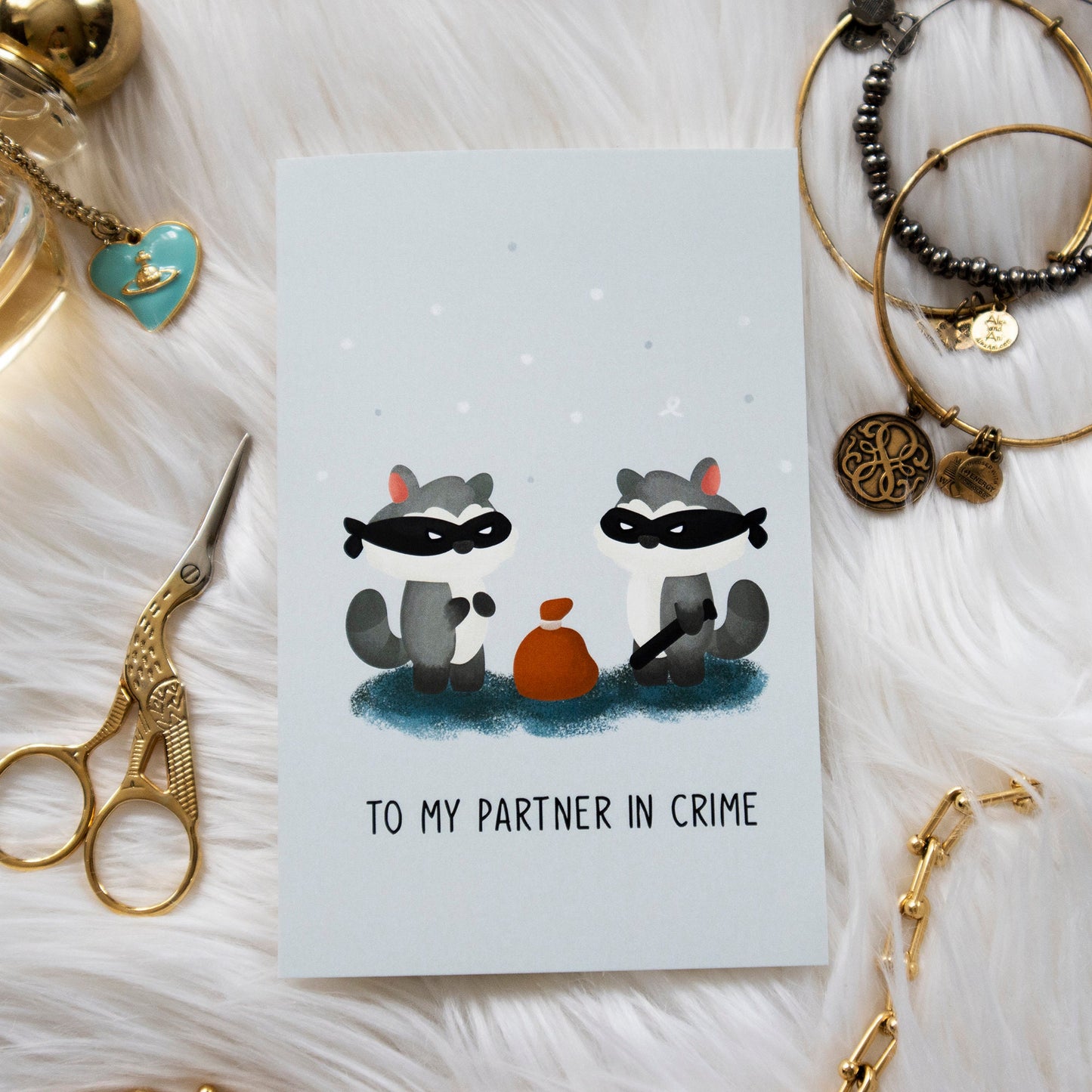 To My Partner Raccoon Couple Card