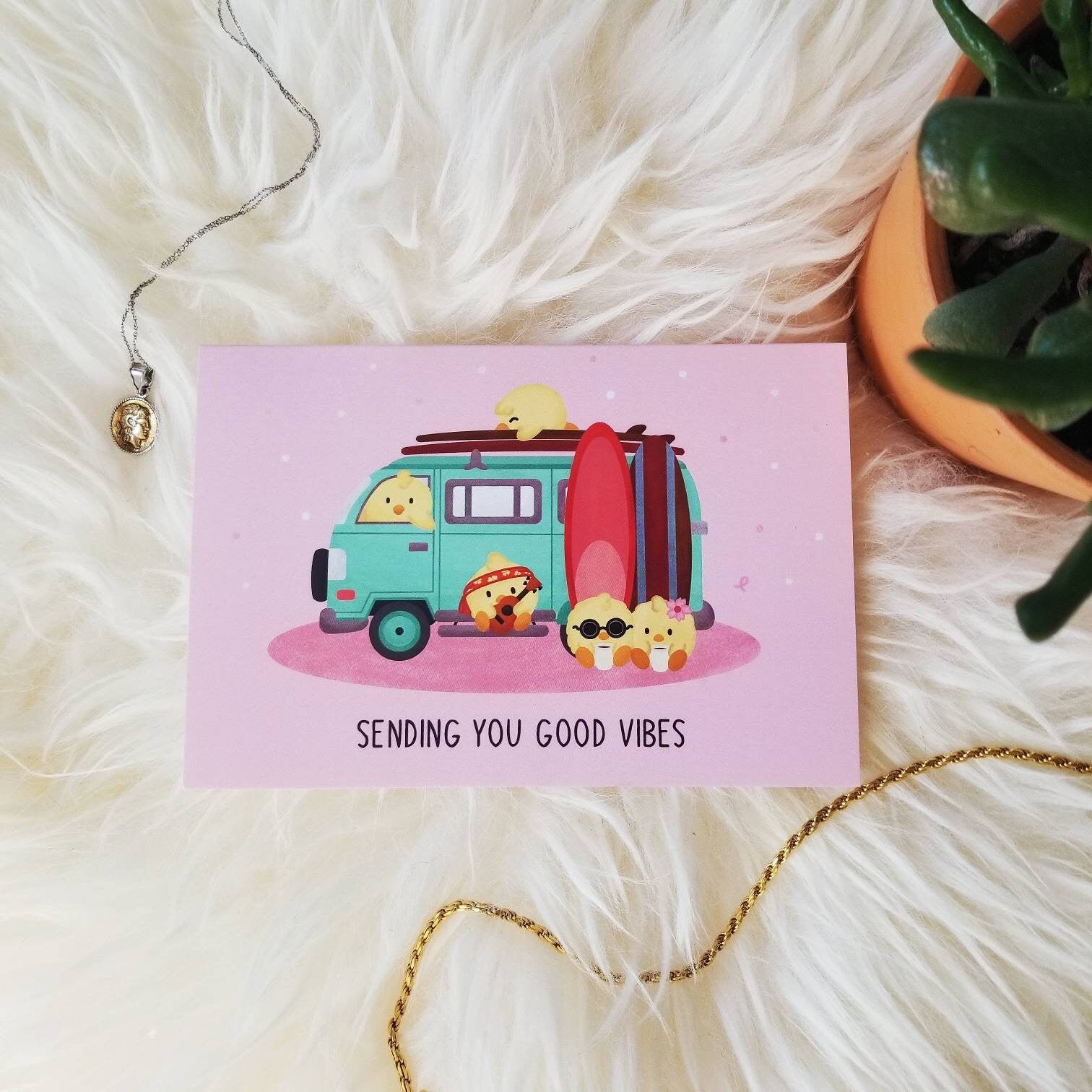 Good Vibes Card | Say Hi Card | Just Because | Adventure Travel Van Card | Science Cobs