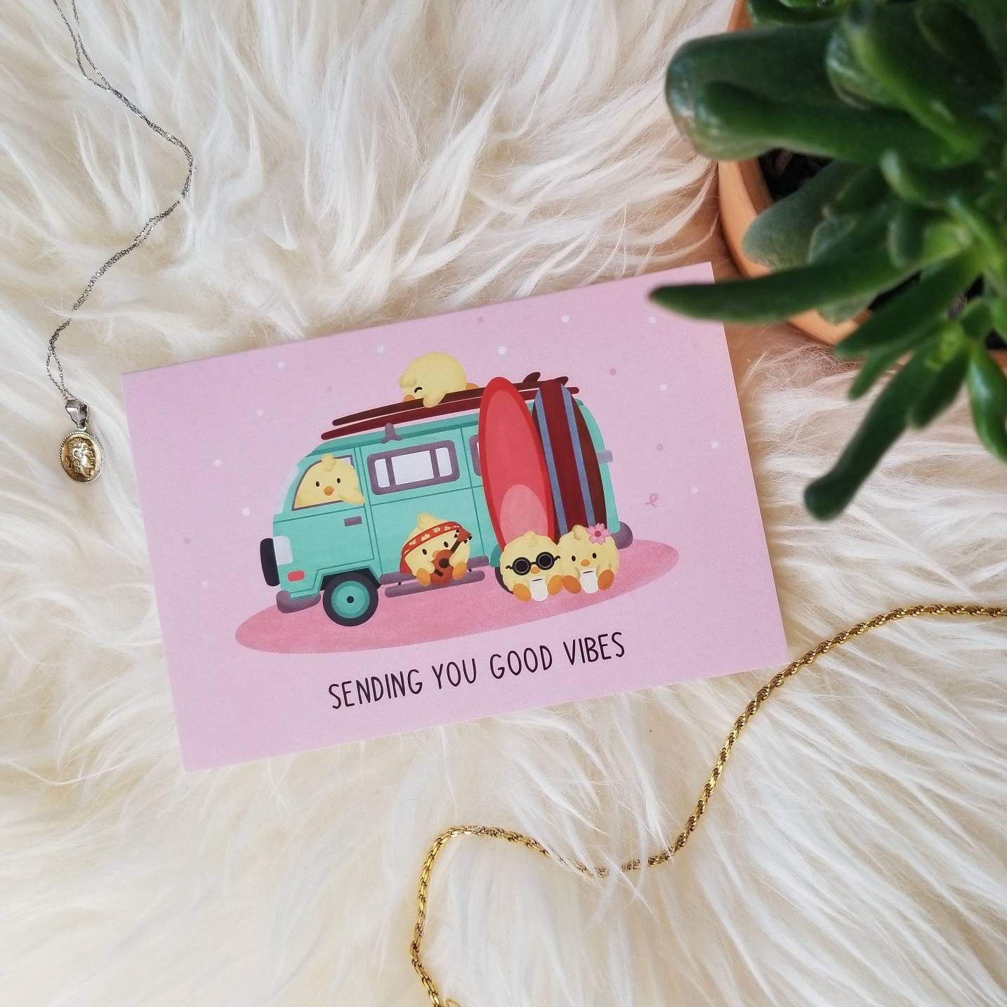 Good Vibes Card | Say Hi Card | Just Because | Adventure Travel Van Card | Science Cobs