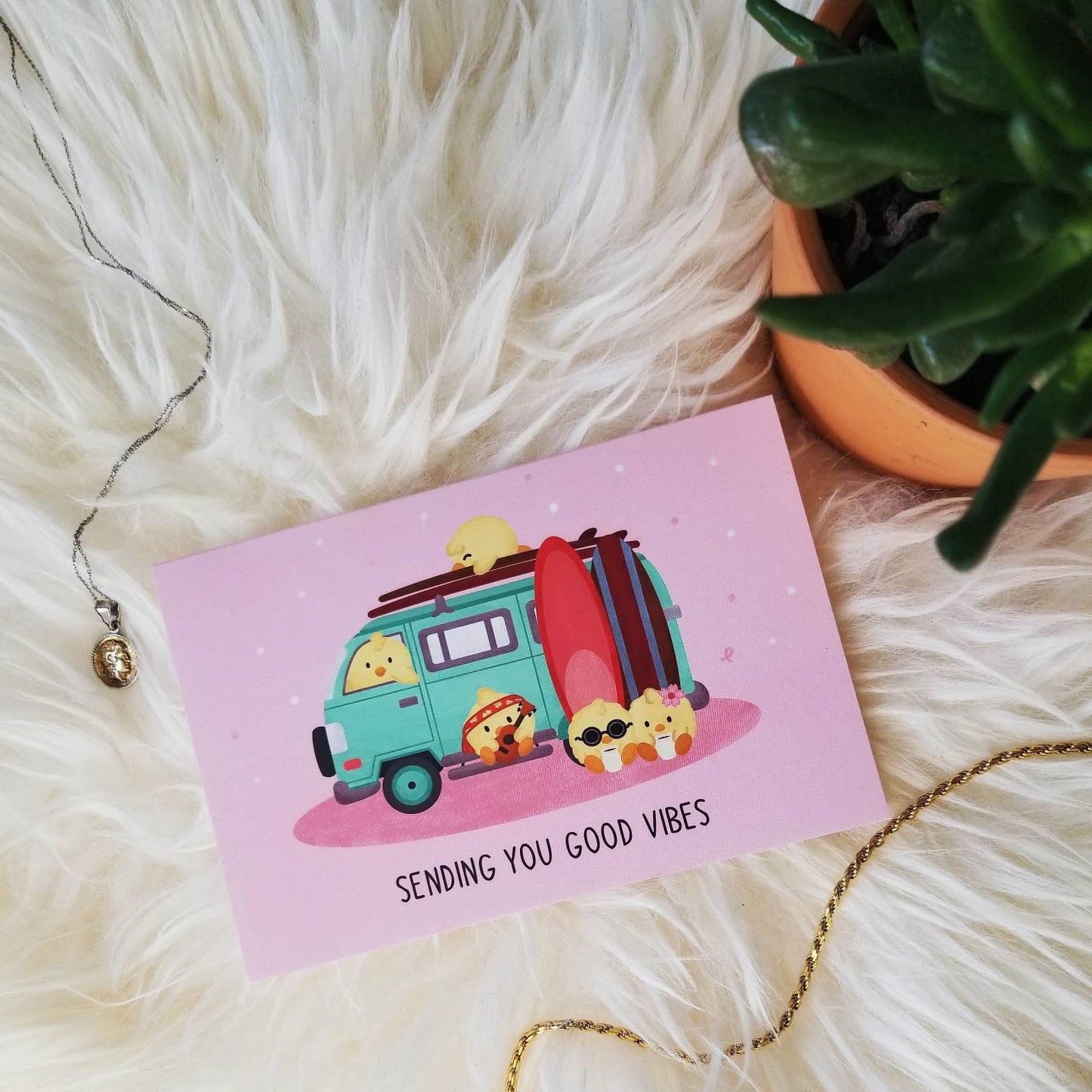 Good Vibes Card | Say Hi Card | Just Because | Adventure Travel Van Card | Science Cobs