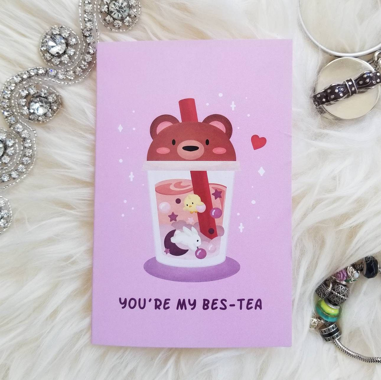 You're My Bestie Bubble Tea Card For Friend