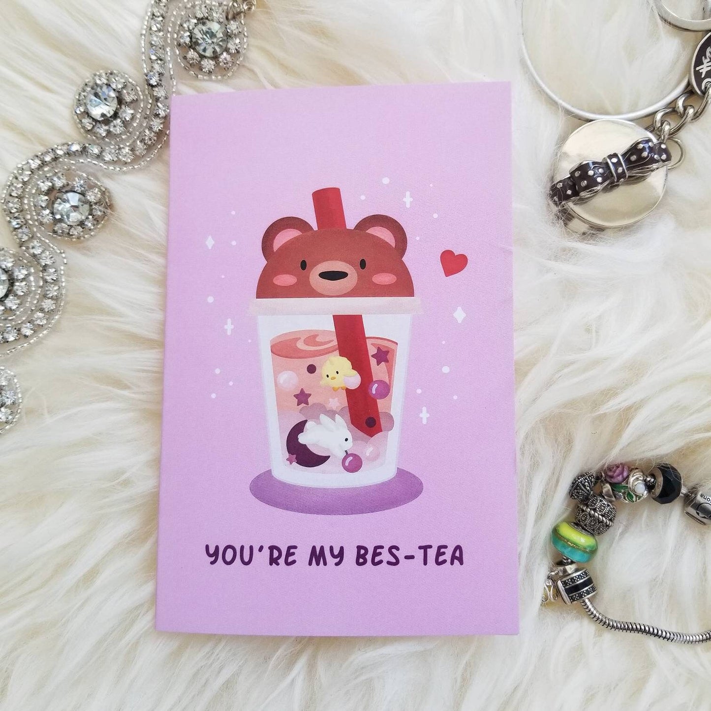 You're My Bestie Bubble Tea Card For Friend