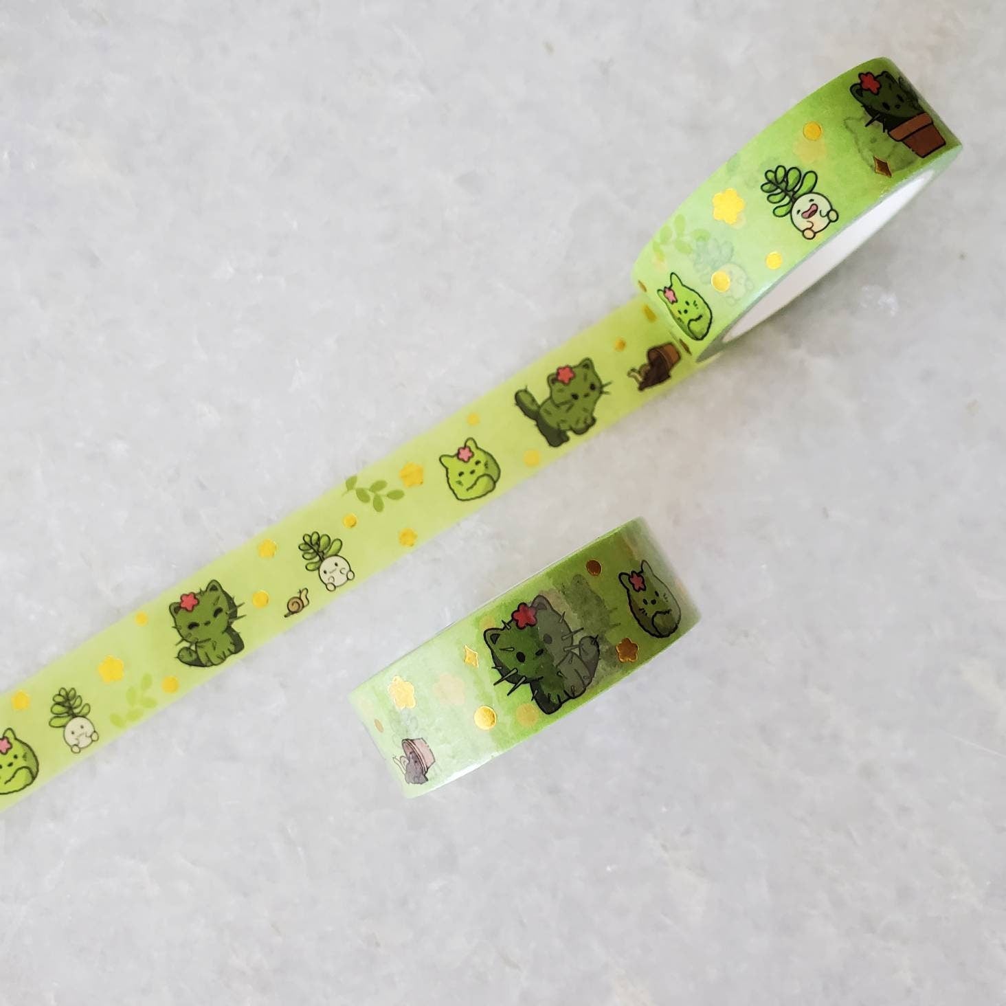 Cute Cat Washi Tape | Plants and Cats Tape |  Cats Decorative Tape