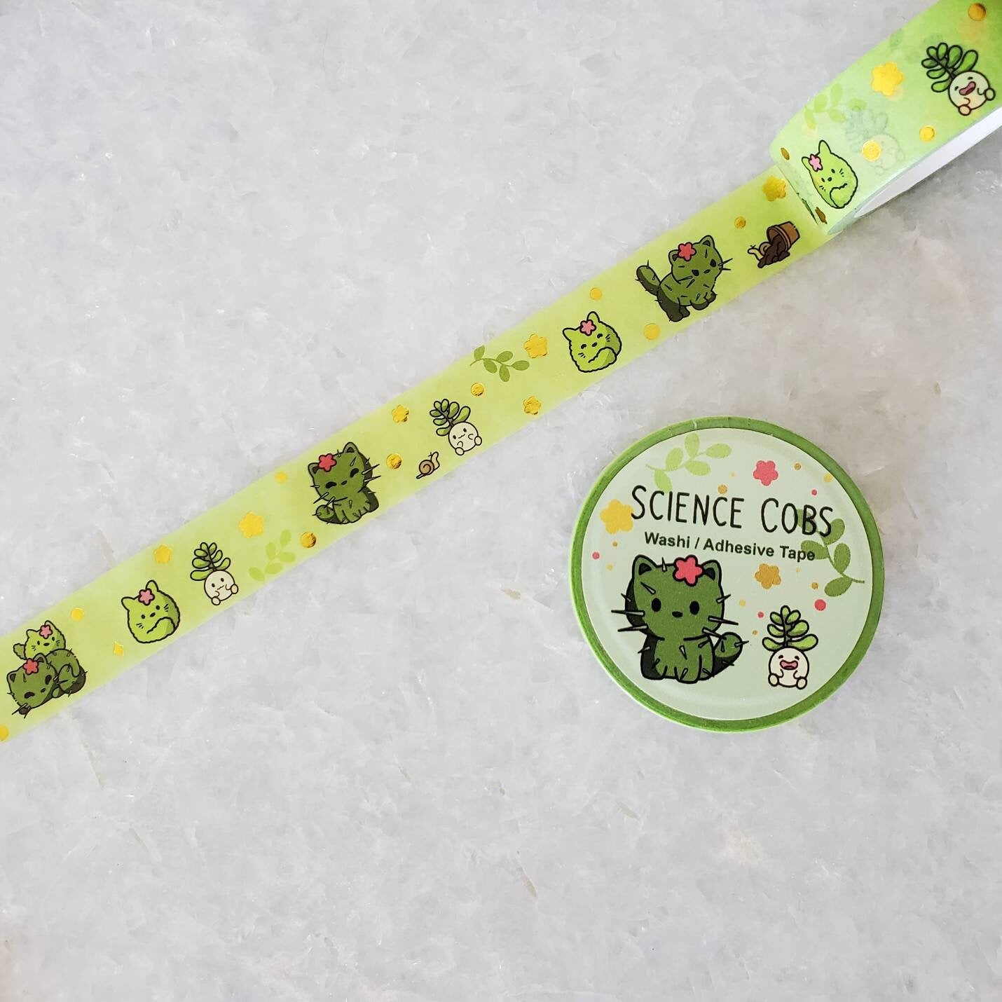 Cute Cat Washi Tape | Plants and Cats Tape |  Cats Decorative Tape