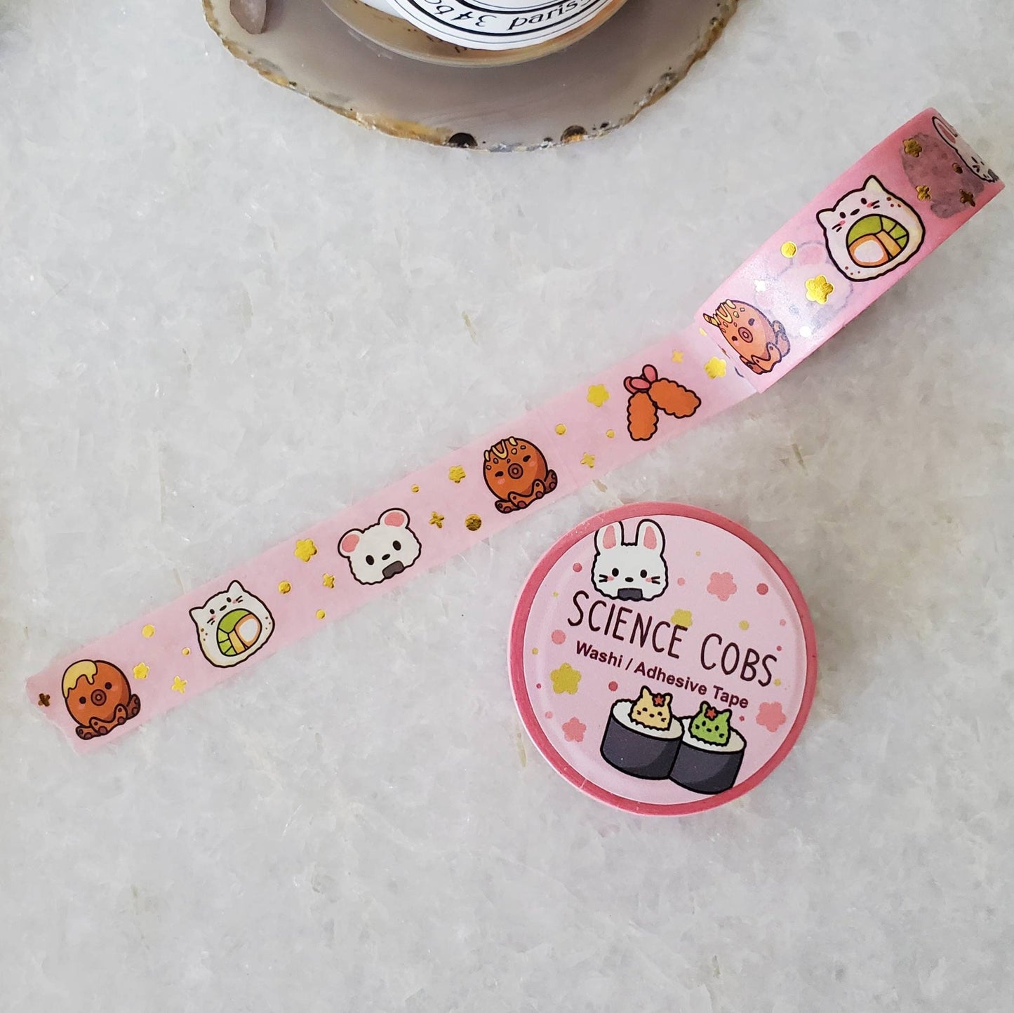 Cute Sushi Gold Foil Washi Tape