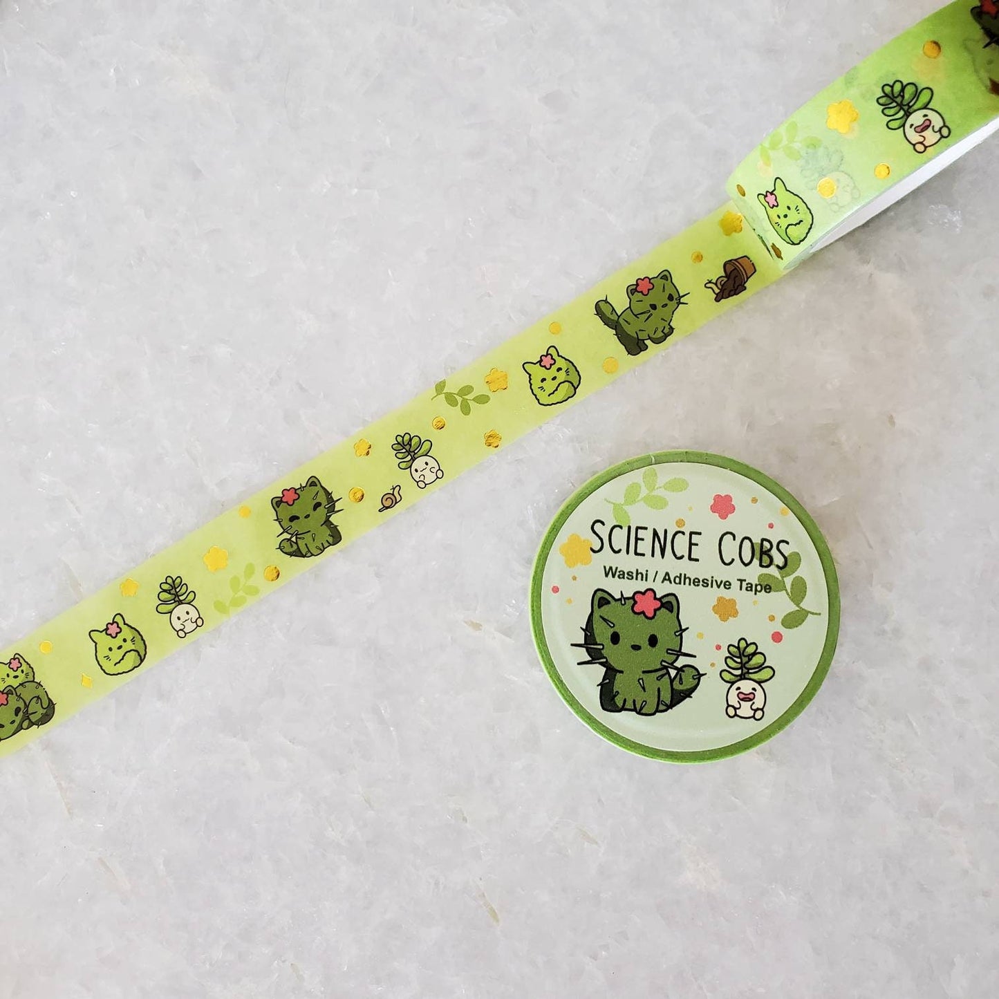 Cute Cat Washi Tape | Plants and Cats Tape |  Cats Decorative Tape