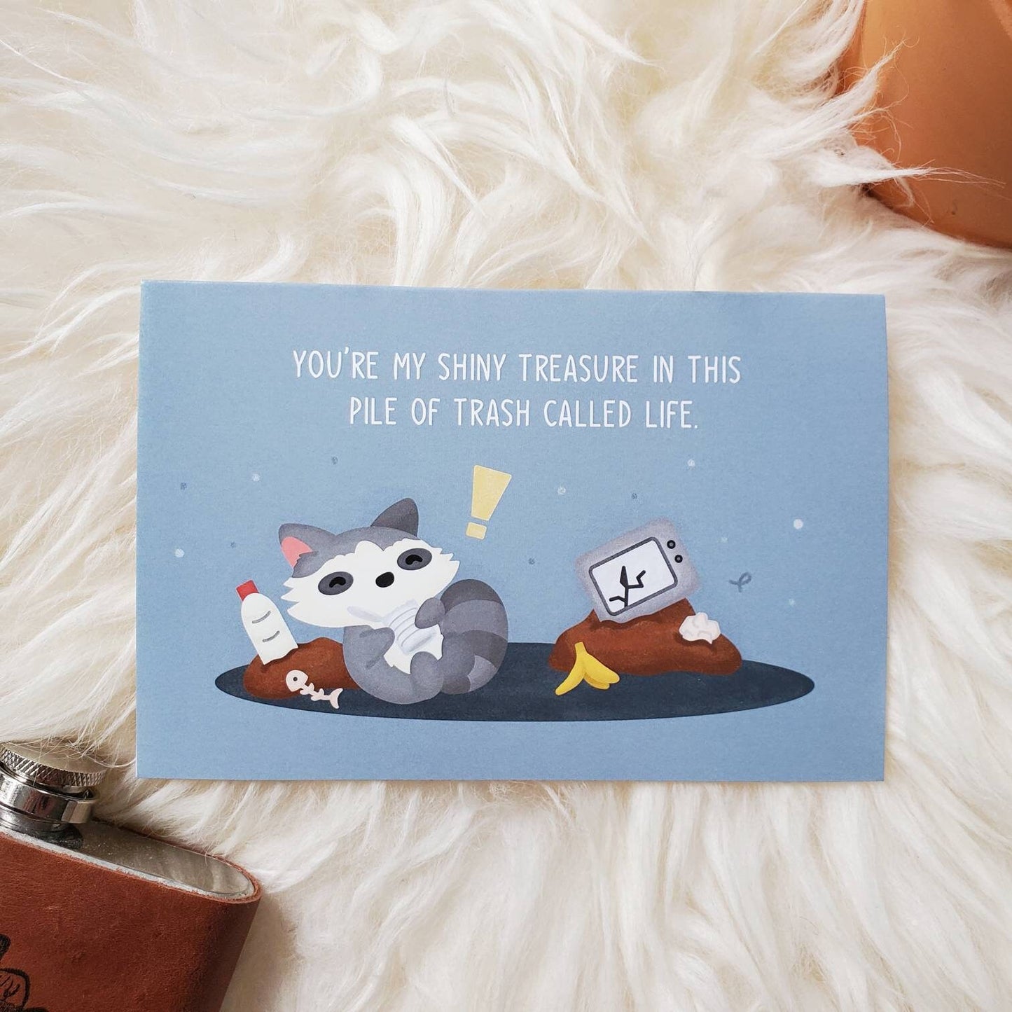 funny anniversary card | cute couple card | friendship card | raccoon greeting card