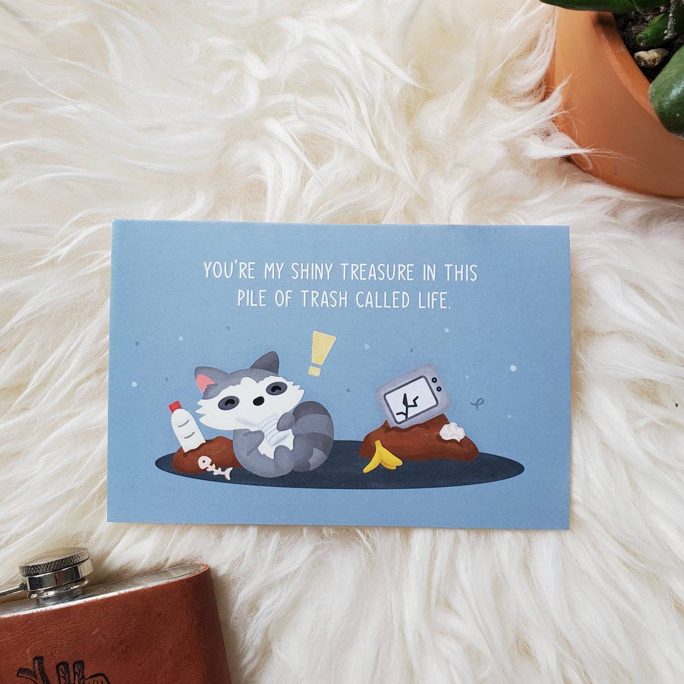  raccoon greeting card | anniversary card | cute couple card | friendship card